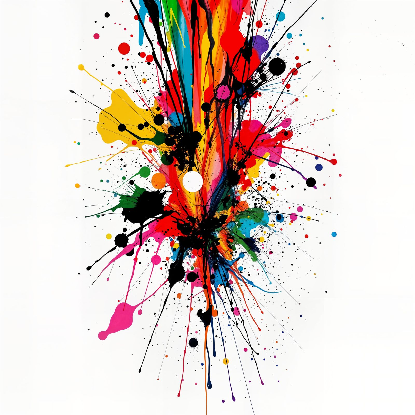 Dynamic Upside-Down Ink Splatter Explosion