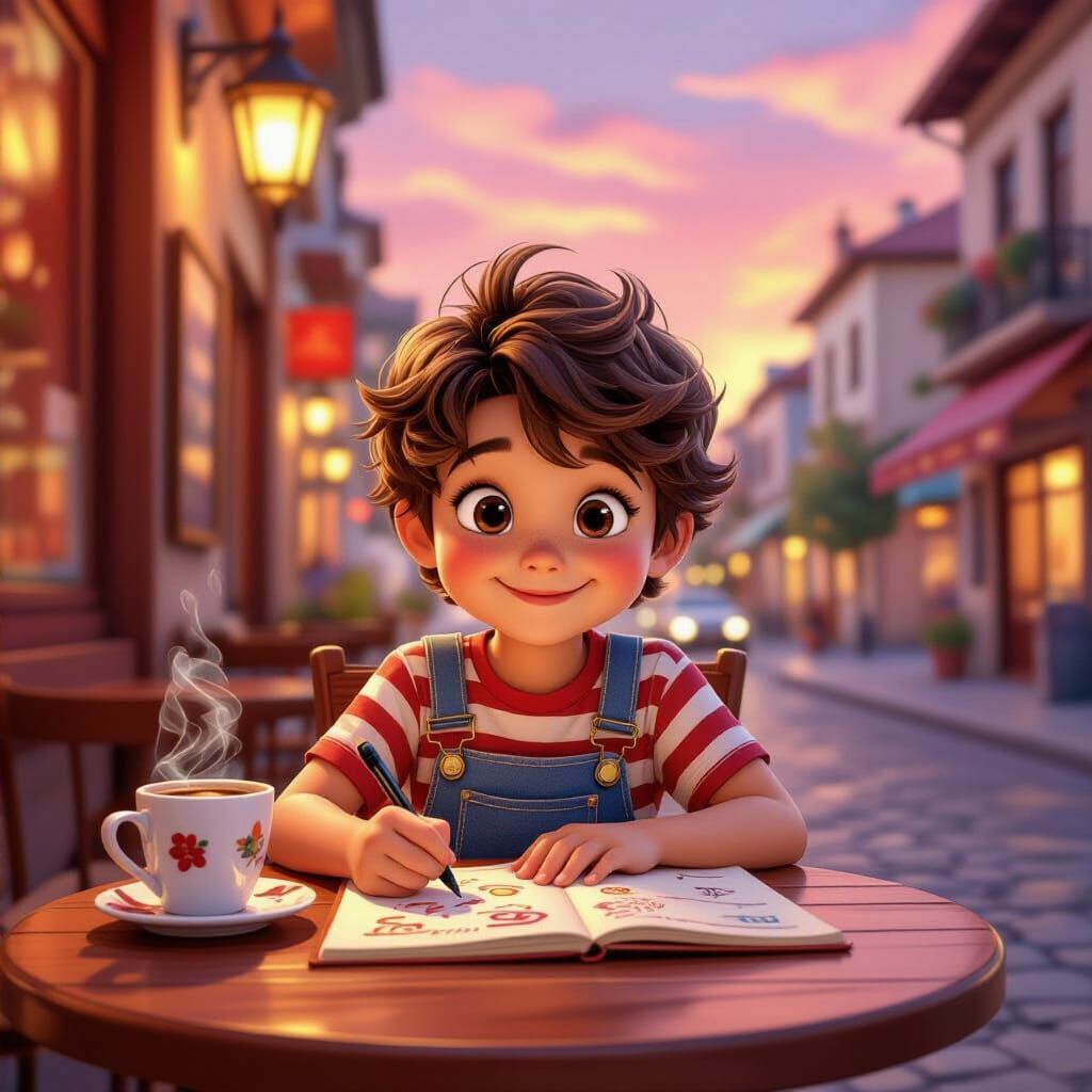 Indicación

Niño dibujando en una mesa pequeña en un café de...