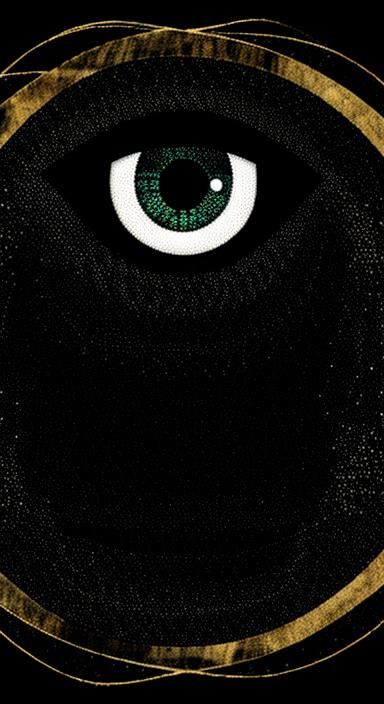 Surreal Black Shape with Many Eyes