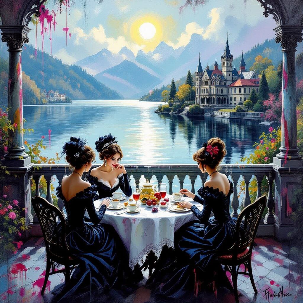 Victorian Gothic Tea Party with Graffiti Art Elements