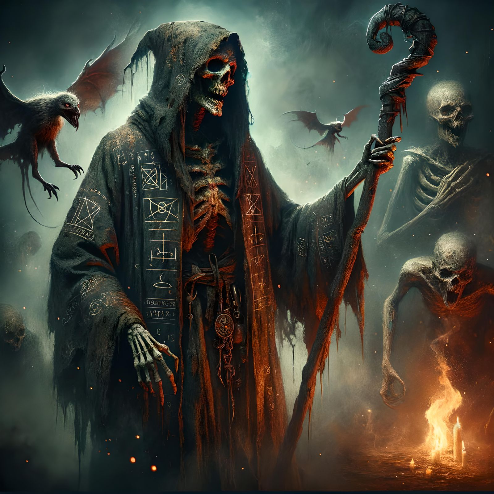 Spectral Undead Warlock Summons Demonic Minions