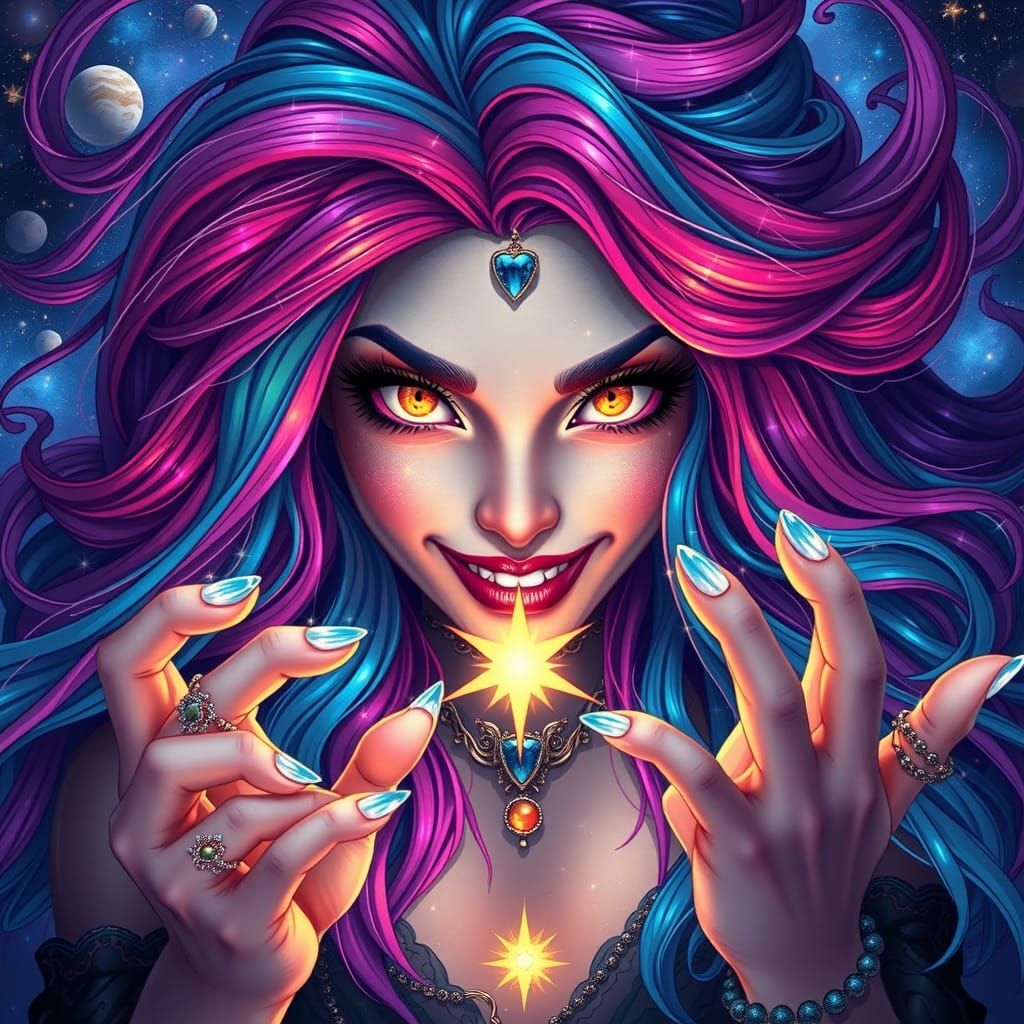 Mystical Sorceress Opens Portal to the Cosmos