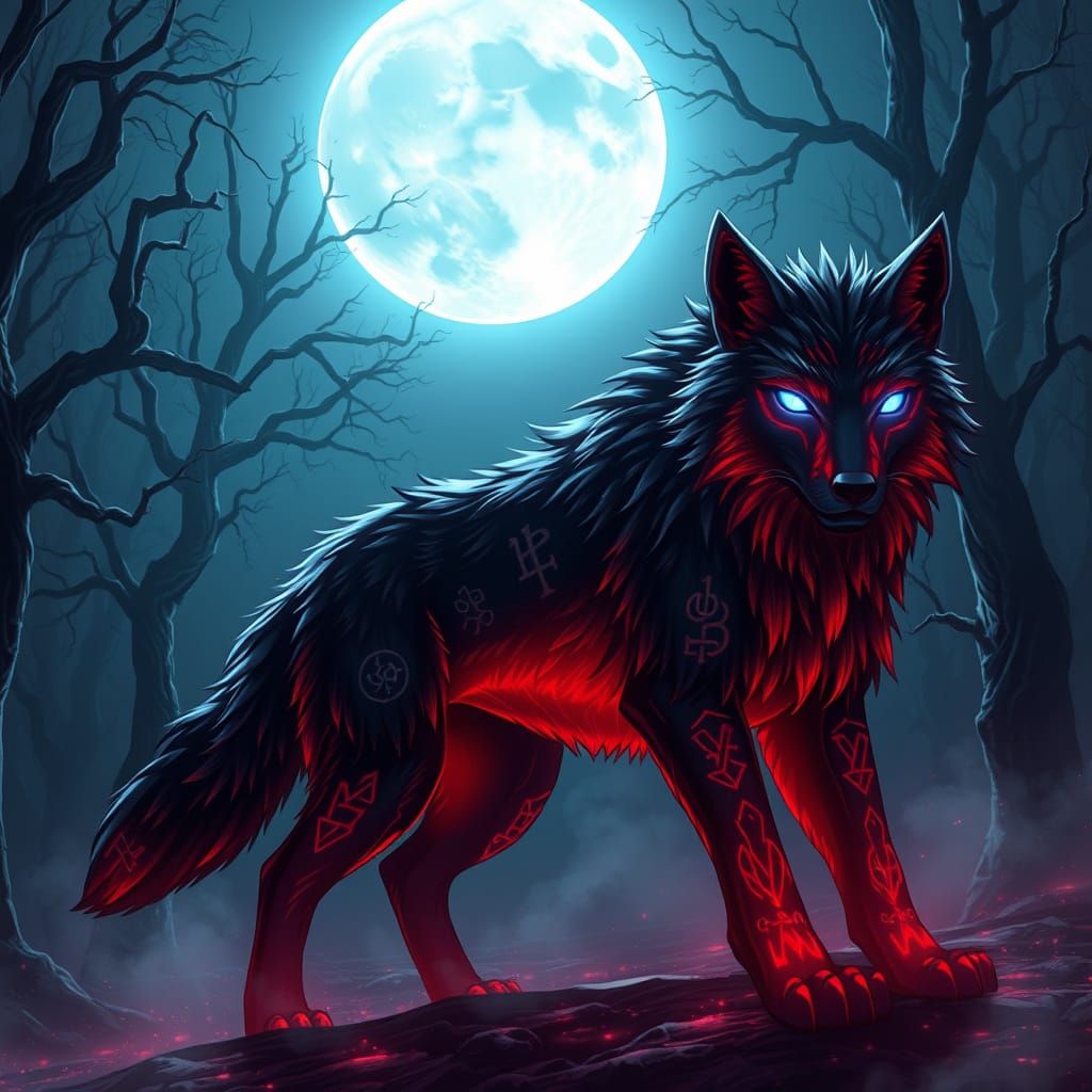 Wolf Form of Aaron in Hyper-Realistic Anime Artistry