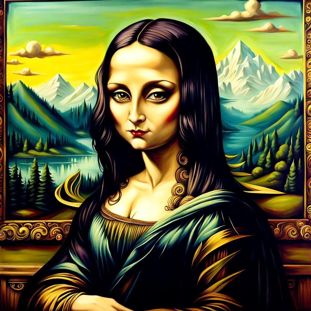 Mona Lisa in Modern Surrealist Style