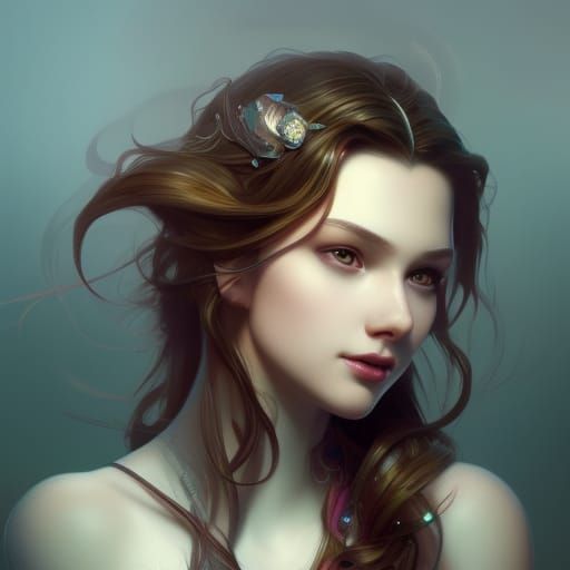 Pretty Princess Portrait in Hyperdetailed Digital Art