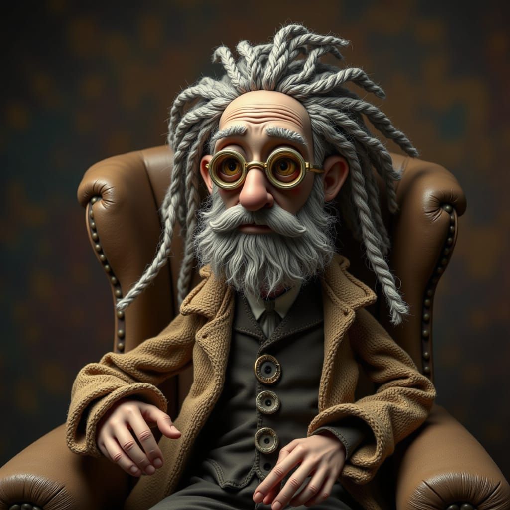 Claymation Steampunk Man in Chair