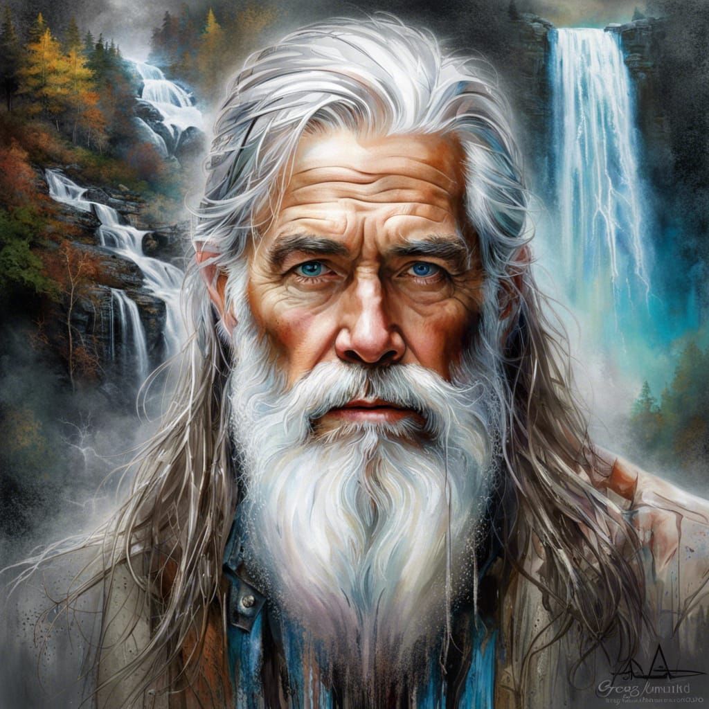 Detailed Portrait of Man with Mountain Beard