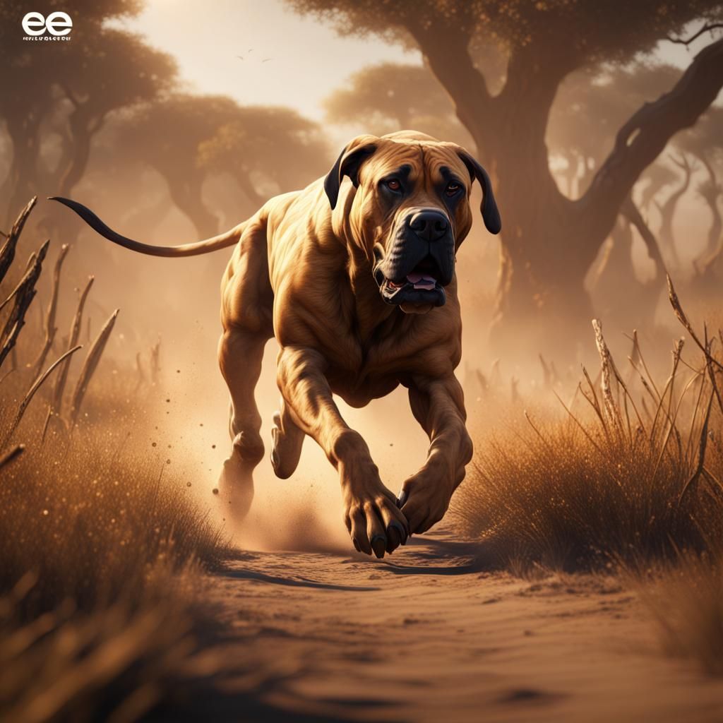 boerboel in the savannah