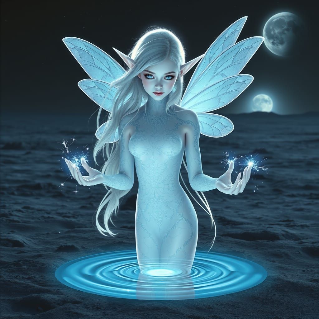 Ethereal Lunar Fairy in Iridescent Hues