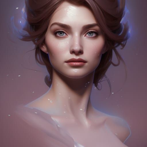Detailed Portrait of Elsa in Art Nouveau Style