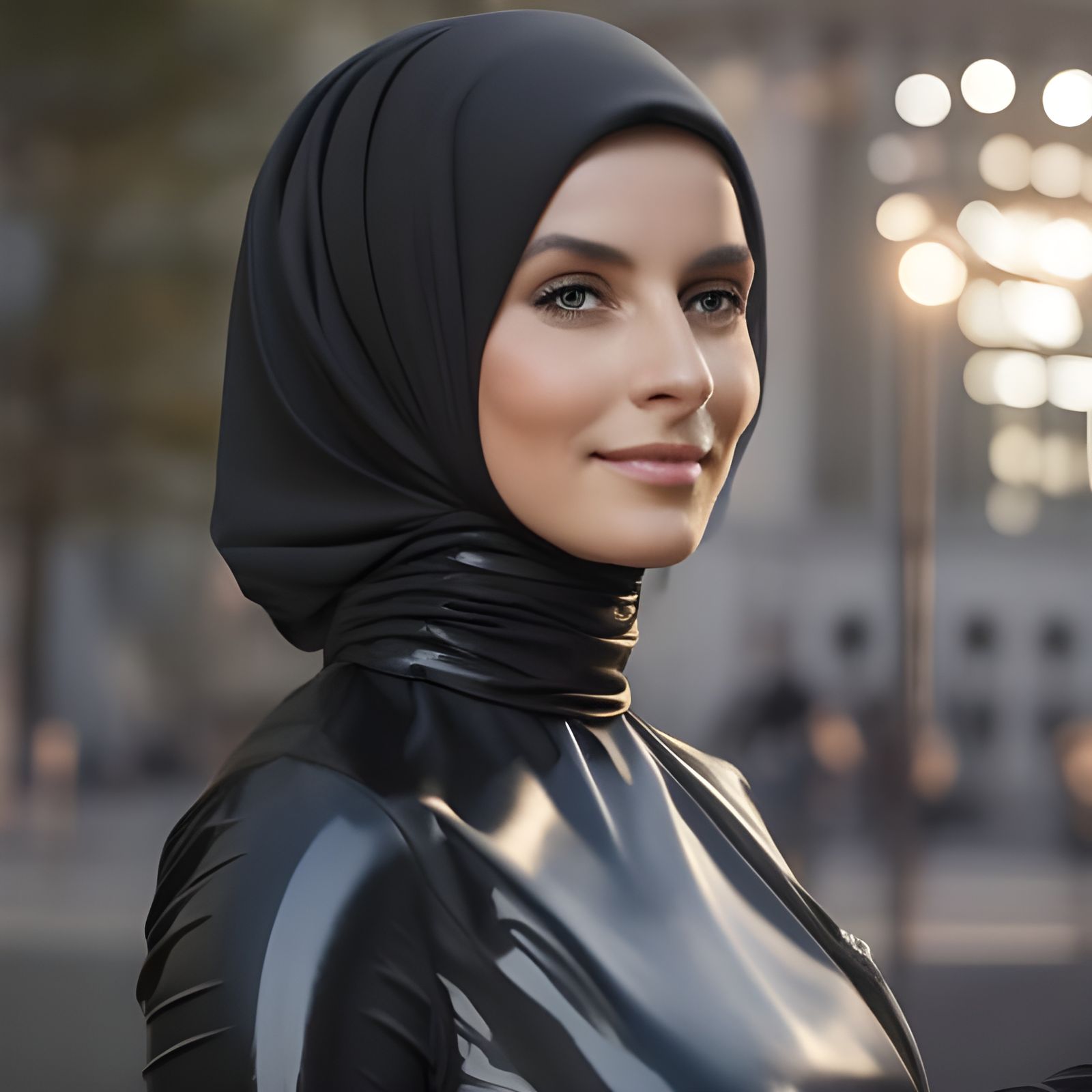 German Woman in Hijab: Hyperdetailed Portrait