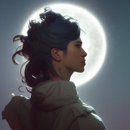 Hyperdetailed Moon Portrait in Dynamic Lighting