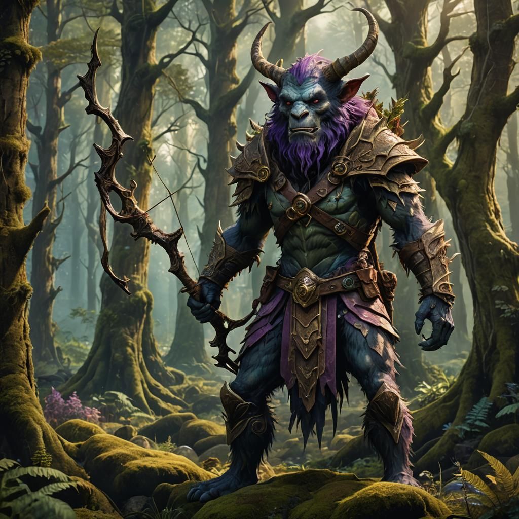 Bugbear Ranger in Mystical Forest: Fantasy Concept Art