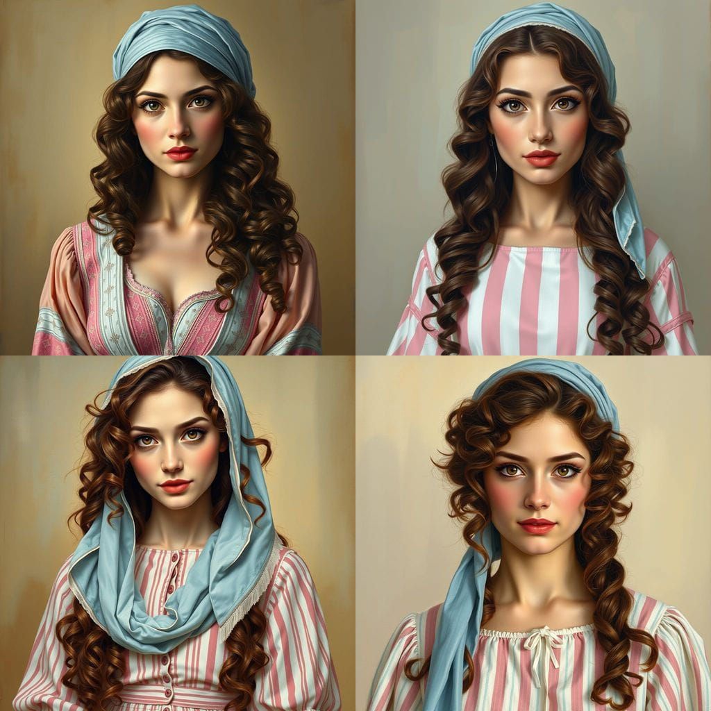 Traditional Jewish Woman in Elegant Oil Painting