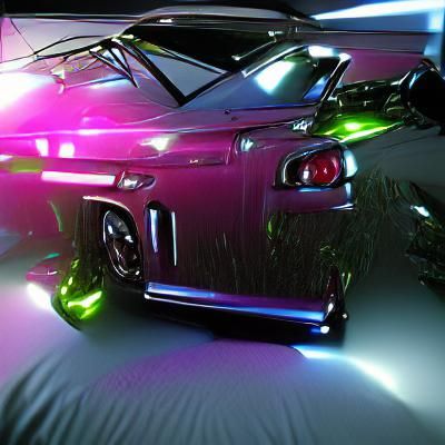 Neon Nissan Skyline in 3D Unreal Engine