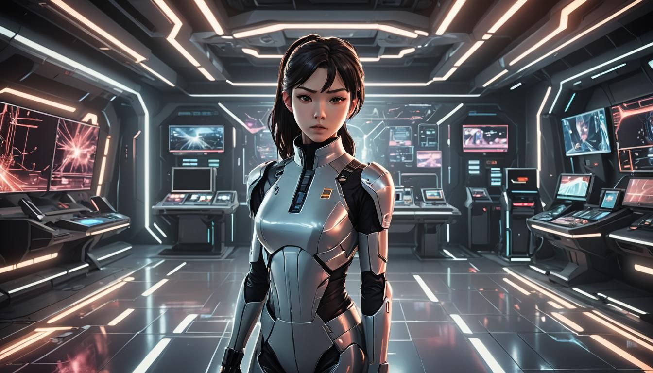 Cinematic Anime Control Room Masterpiece