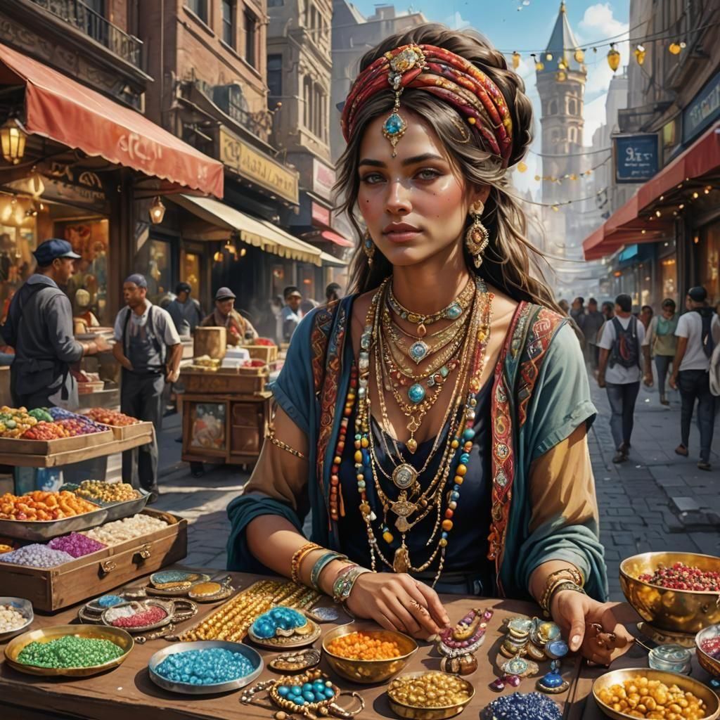 Downtown Street Vendor Showcases Watercolor Jewelry