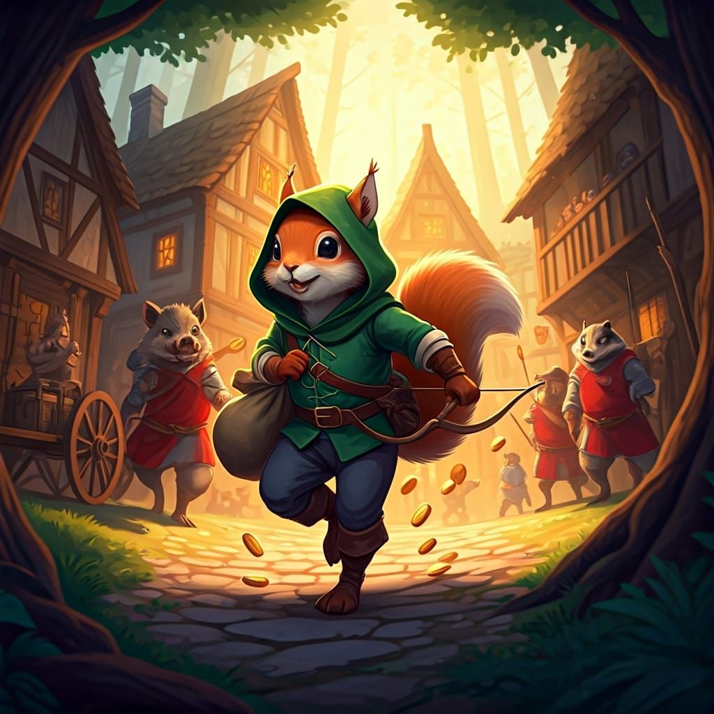 Anime Squirrel Outlaw's Daring Escape