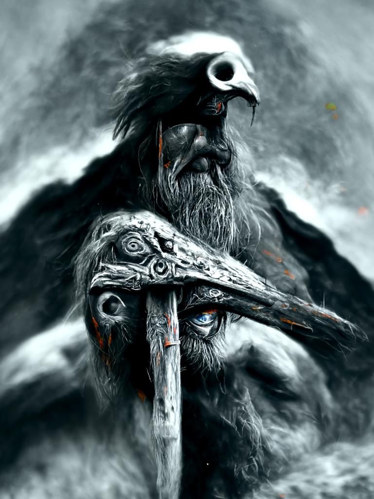 Odin, Norse Mythology God in Detailed Matte Painting