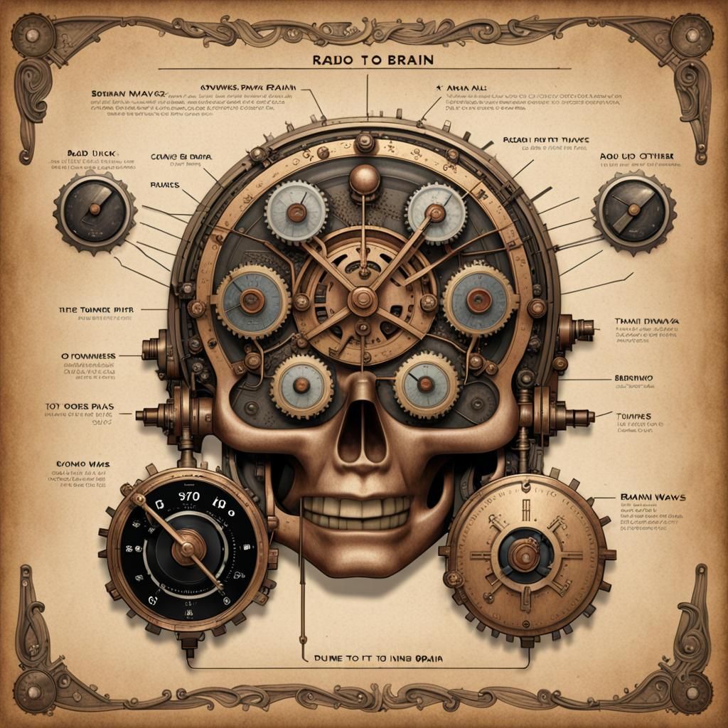 Steampunk Radio Telepathy Manual with Diagrams
