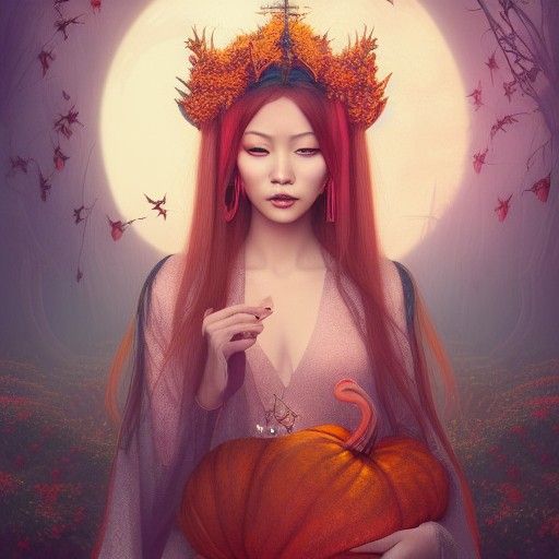 Asian Queen in Pumpkin Patch by Dittmann & Rapp
