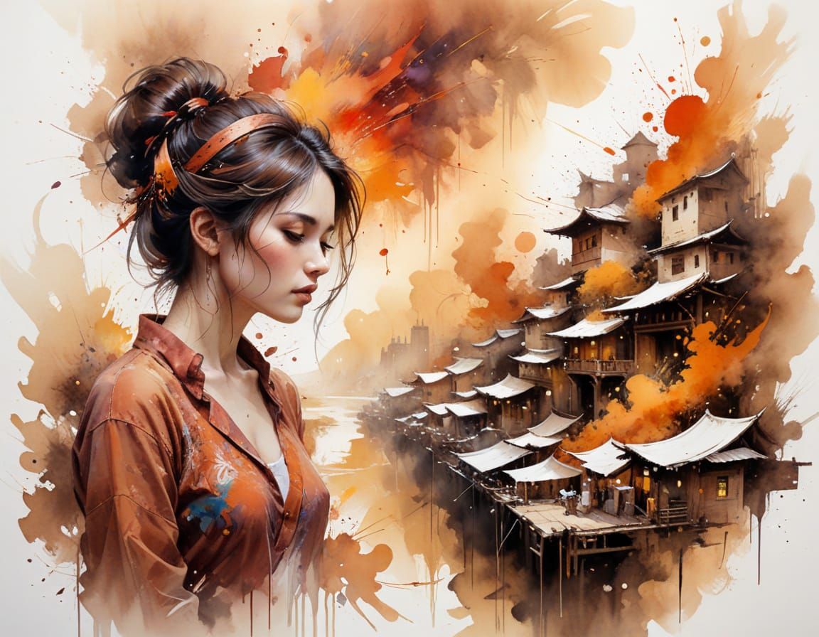 Vibrant Moroccan Bazaar in Watercolour Style