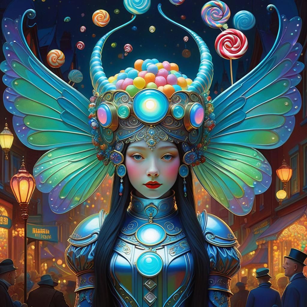 Whimsical Candy Art with Nacreous Lighting