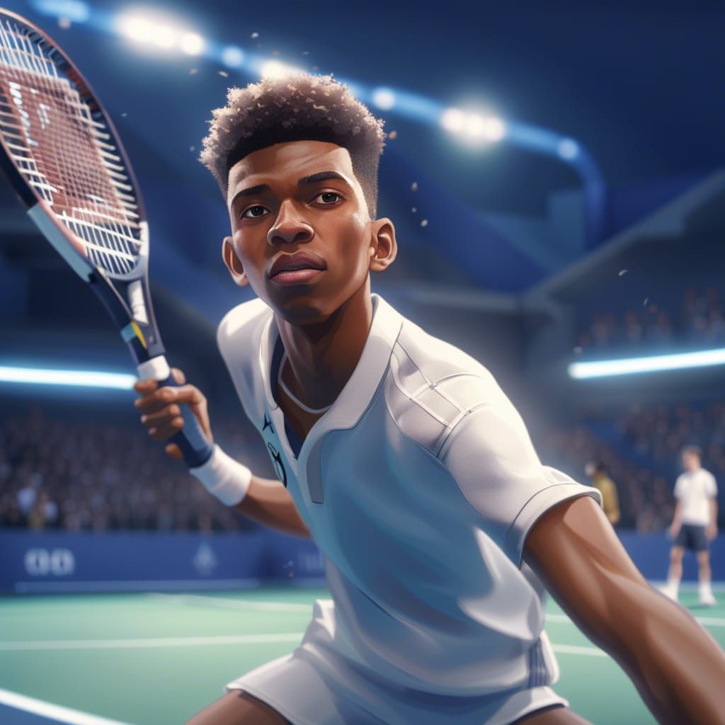 Félix Auger-Aliassime in Anime Style Tennis Art