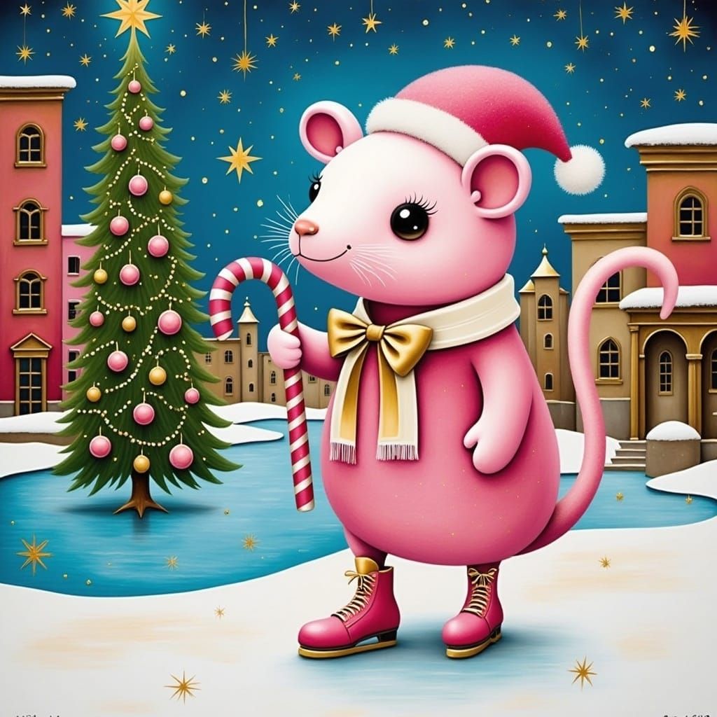 Vibrant Pink Fairy Armadillo Enjoys Winter Wonderland in Bol...