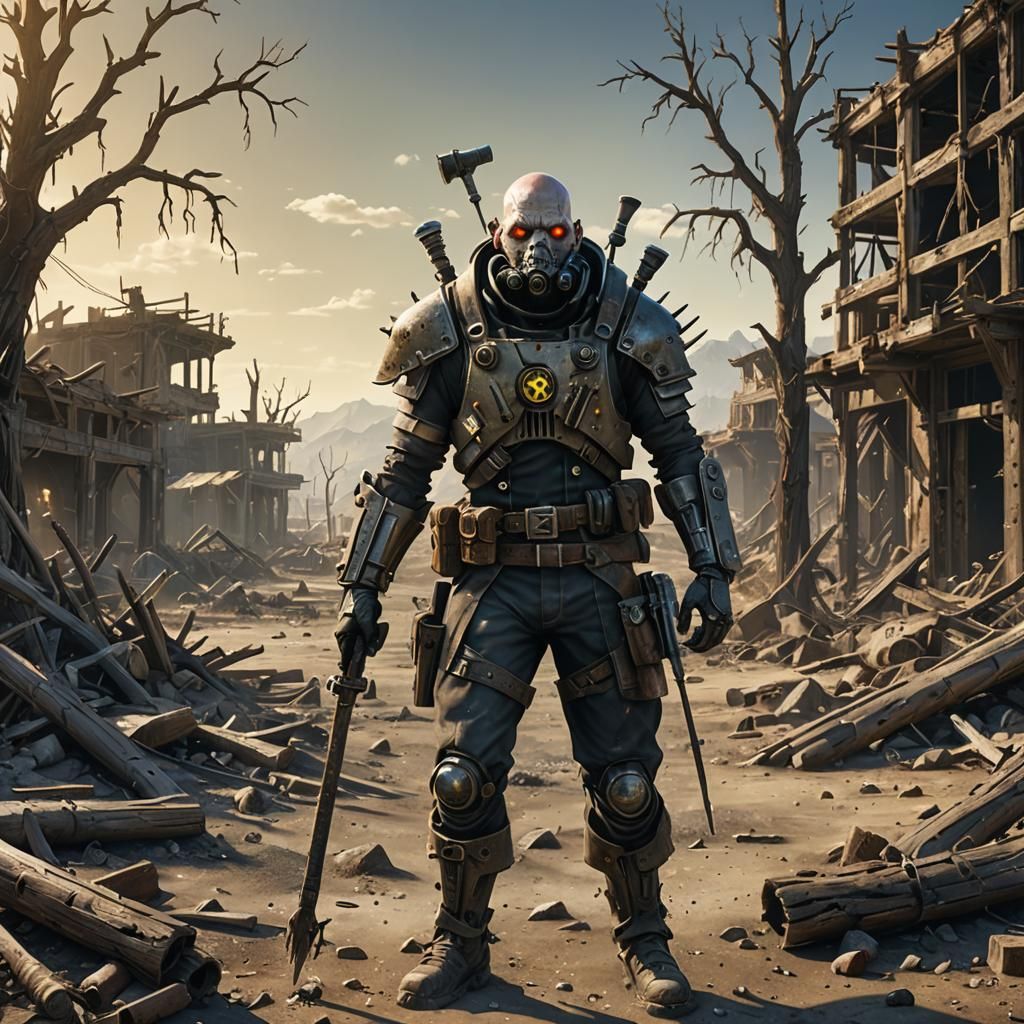 Wasteland Mutant: Fallout Character in Detailed Matte Painti...