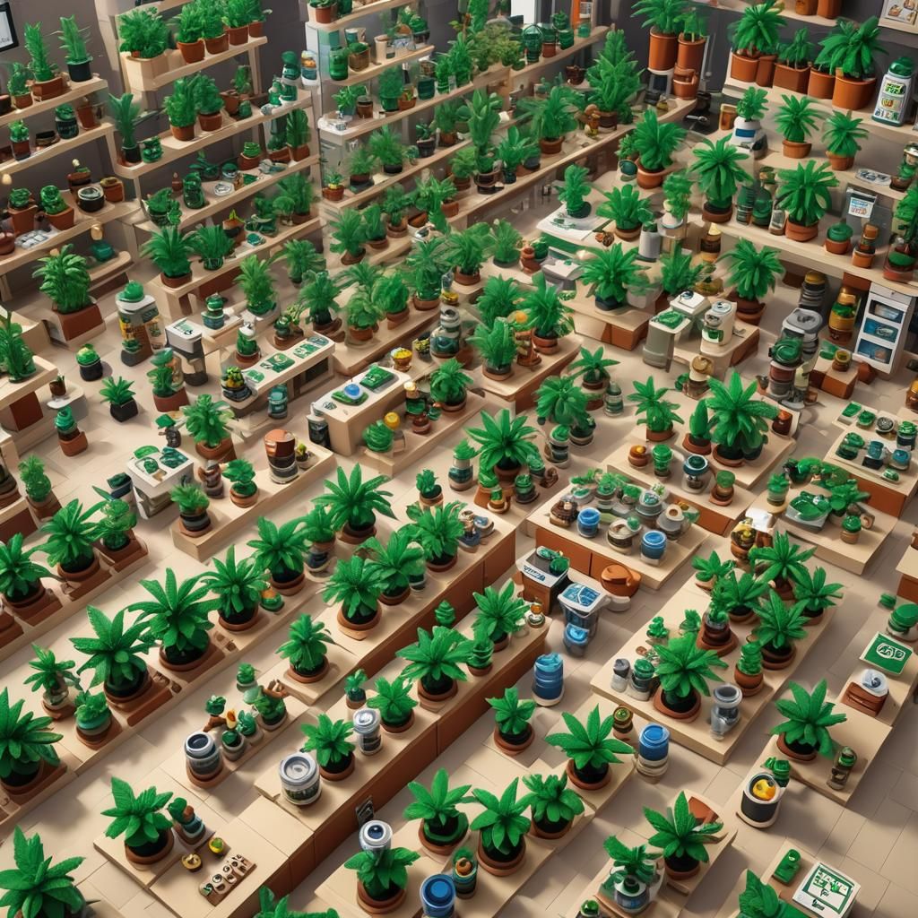 Lego Marijuana Shop Interior in 3D