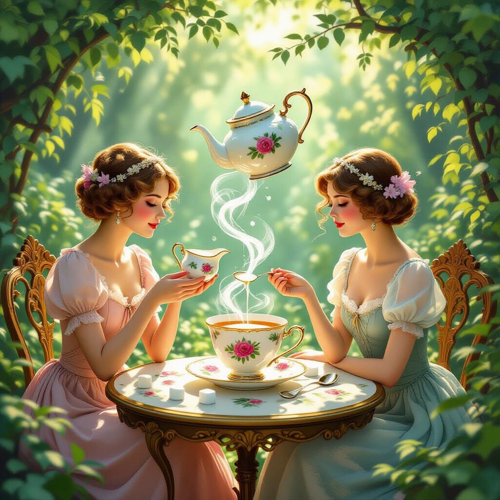Enchanted Garden Tea Party with Floating Teapot