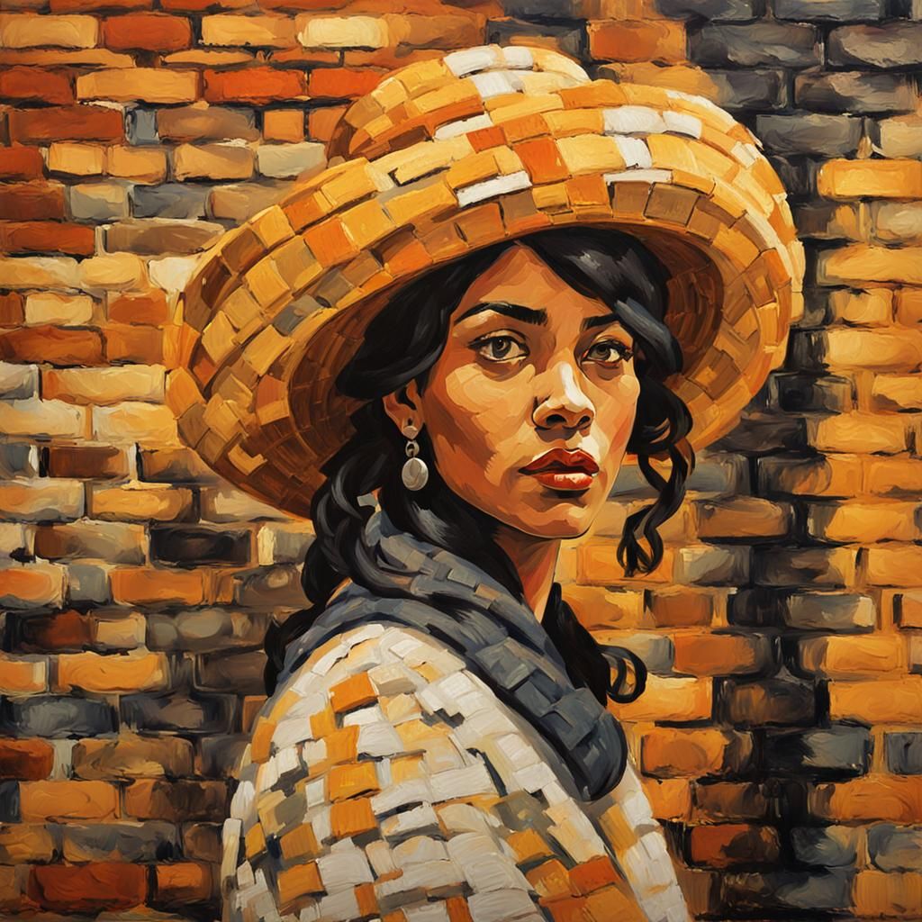 Fauvist Portrait of Woman in Ornate Hat