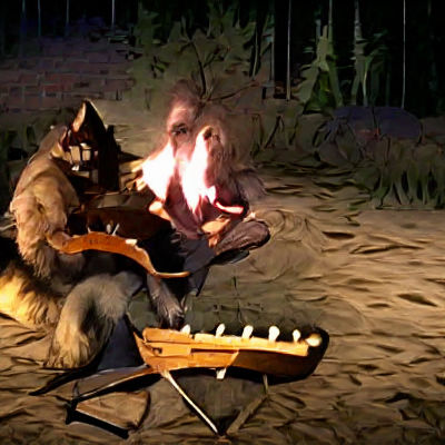 Werewolf Guitar Serenade by Campfire