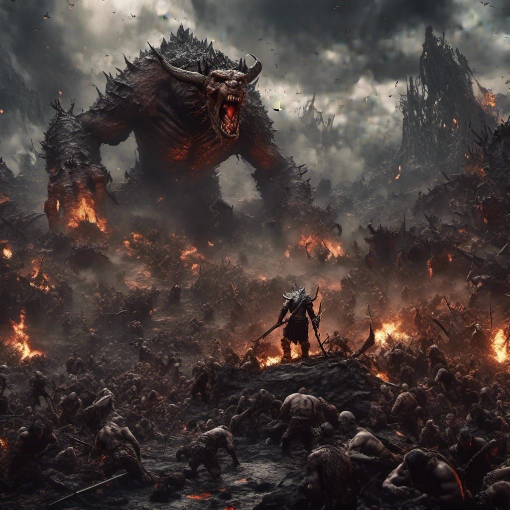 Victorious Orc Warrior in Battle Carnage