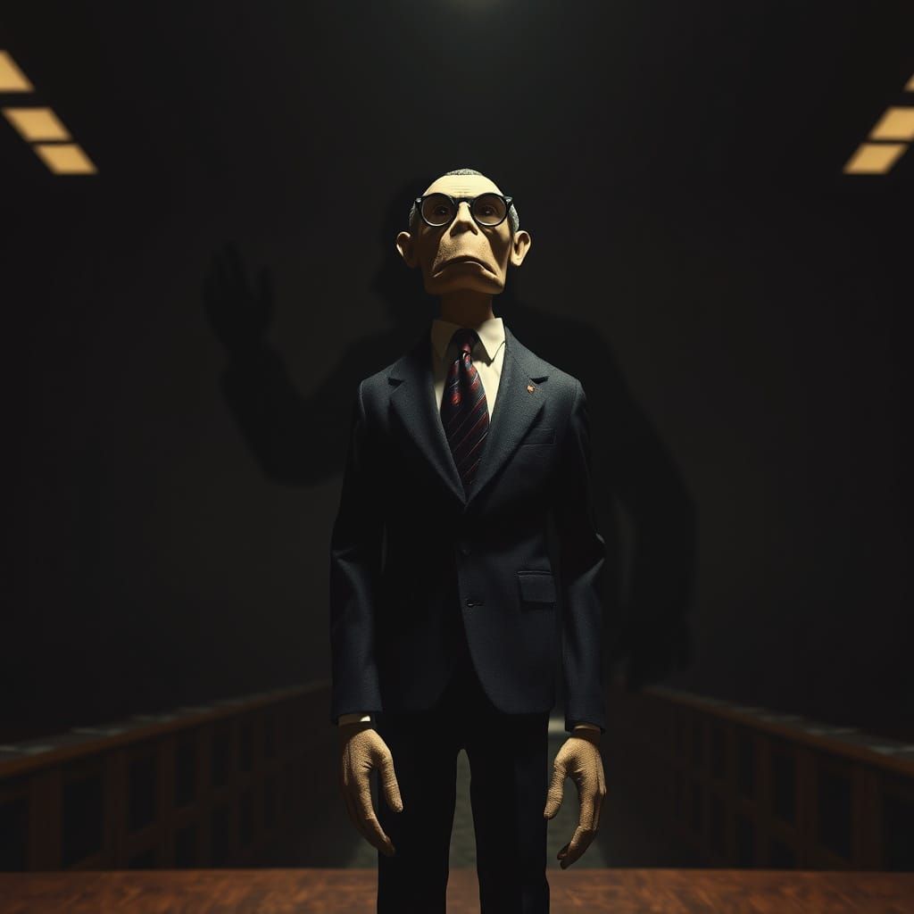 Dark Finance Tycoon in Noir Dystopia