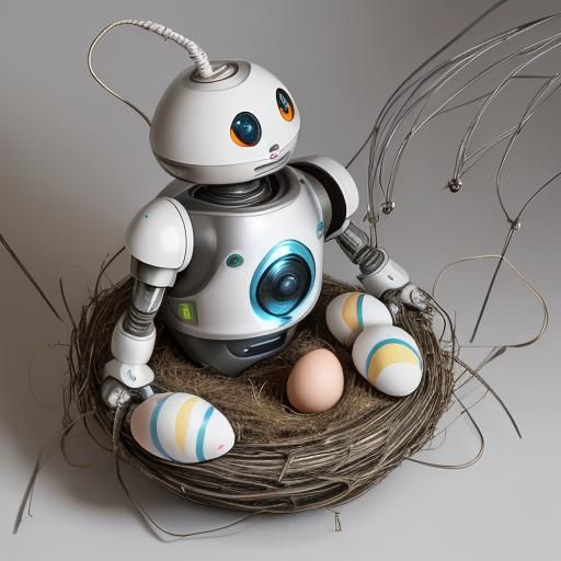 Robot Nanny Guards Nest of Robotic Eggs