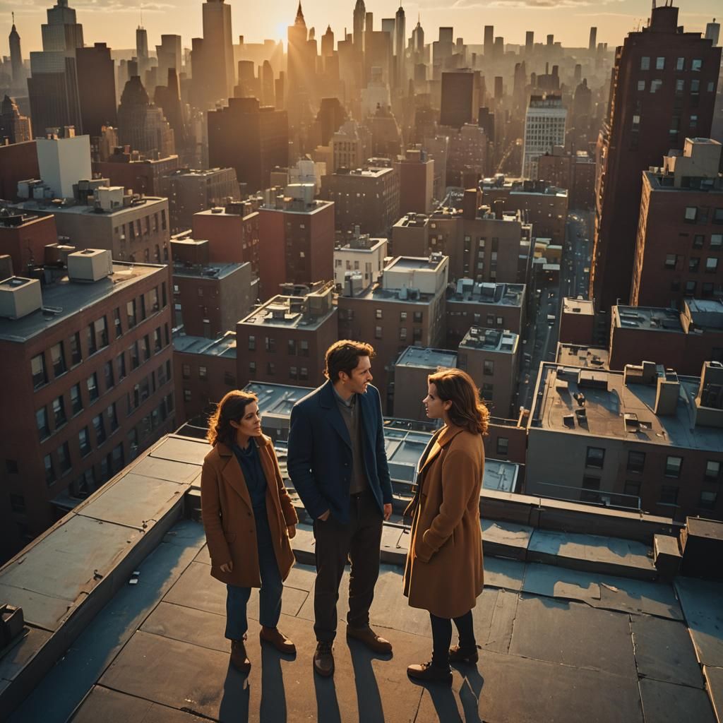 Tony and Maria on Rooftop at Sunset