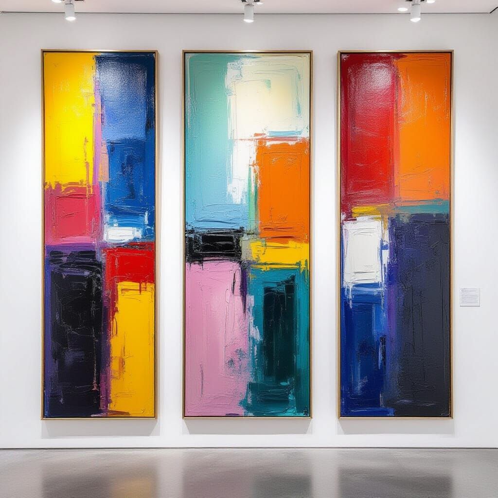 Vibrant Maximalist Masterpiece Paintings on Wall