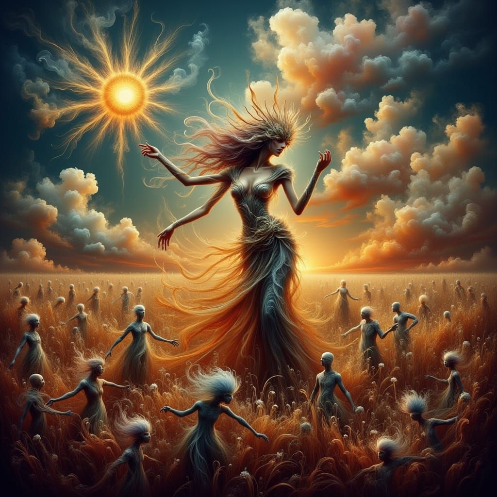 Dark Fantasy Iron Maiden Dances on Puppet Field Under Three ...