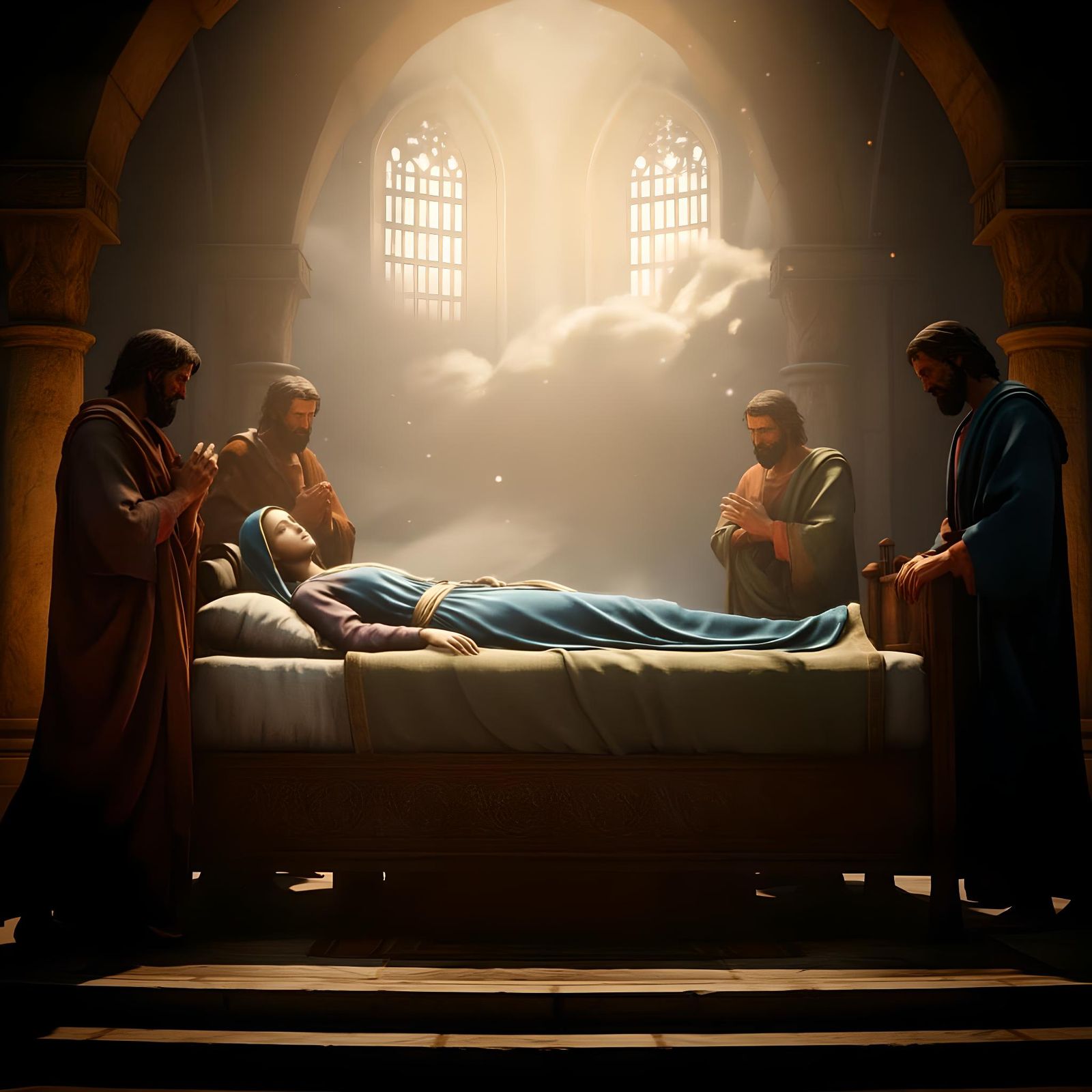 Dormition of the Virgin Mary in Digital Painting