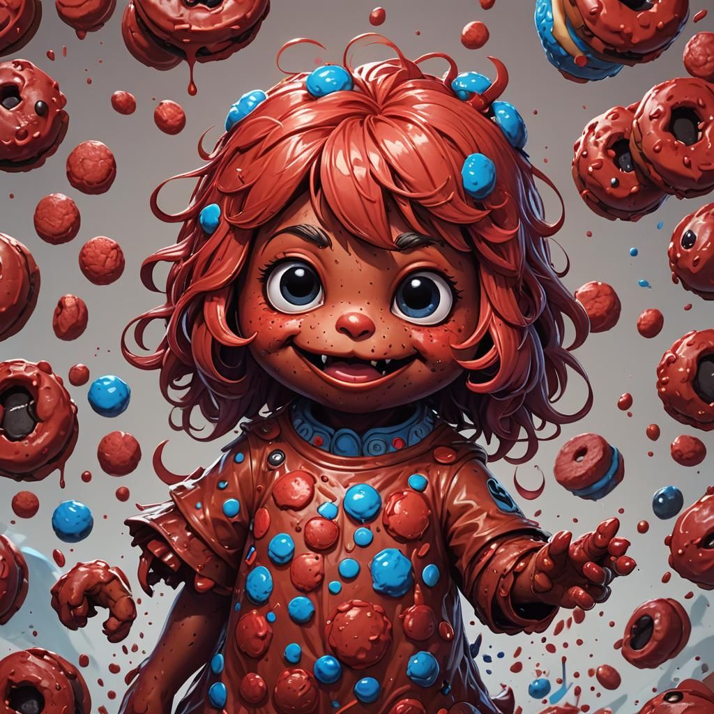 Hyperdetailed Chibi Cookie Monster Portrait