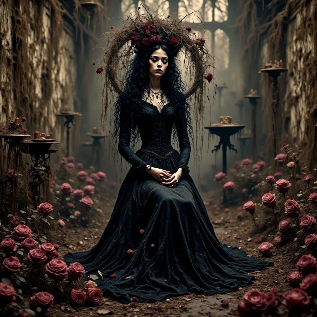 Gothic Lady in Macabre Splendor