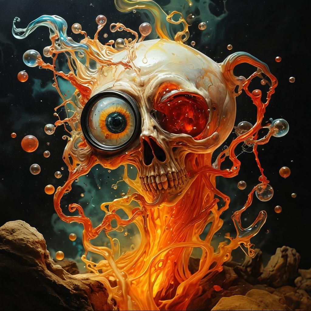 Surreal Alcohol Ink Art in Vivid Color