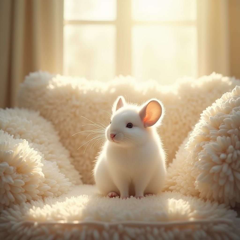 Dreamy Chinchilla Portrait in Soft Focus Style