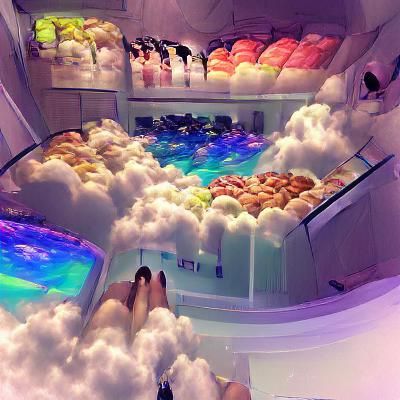 Tranquil Blue Sky with White Clouds