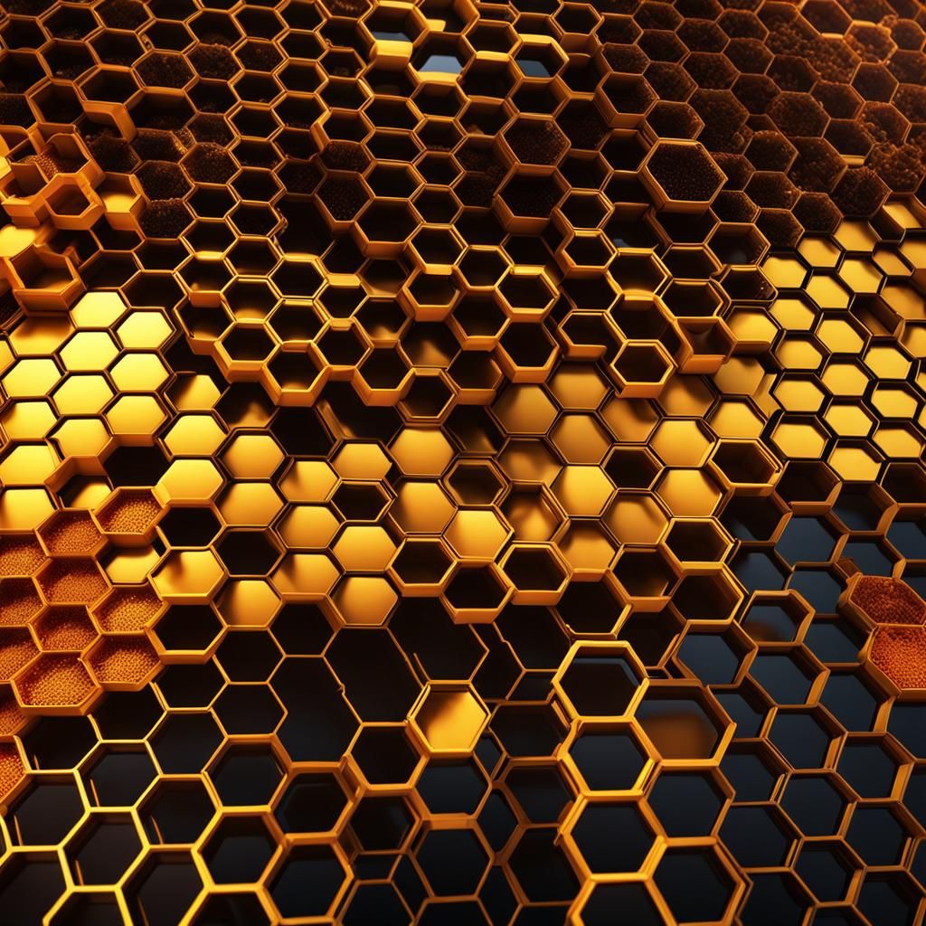 Hexagonal Honeycombs: Intricate Honeybee Architecture in Gol...