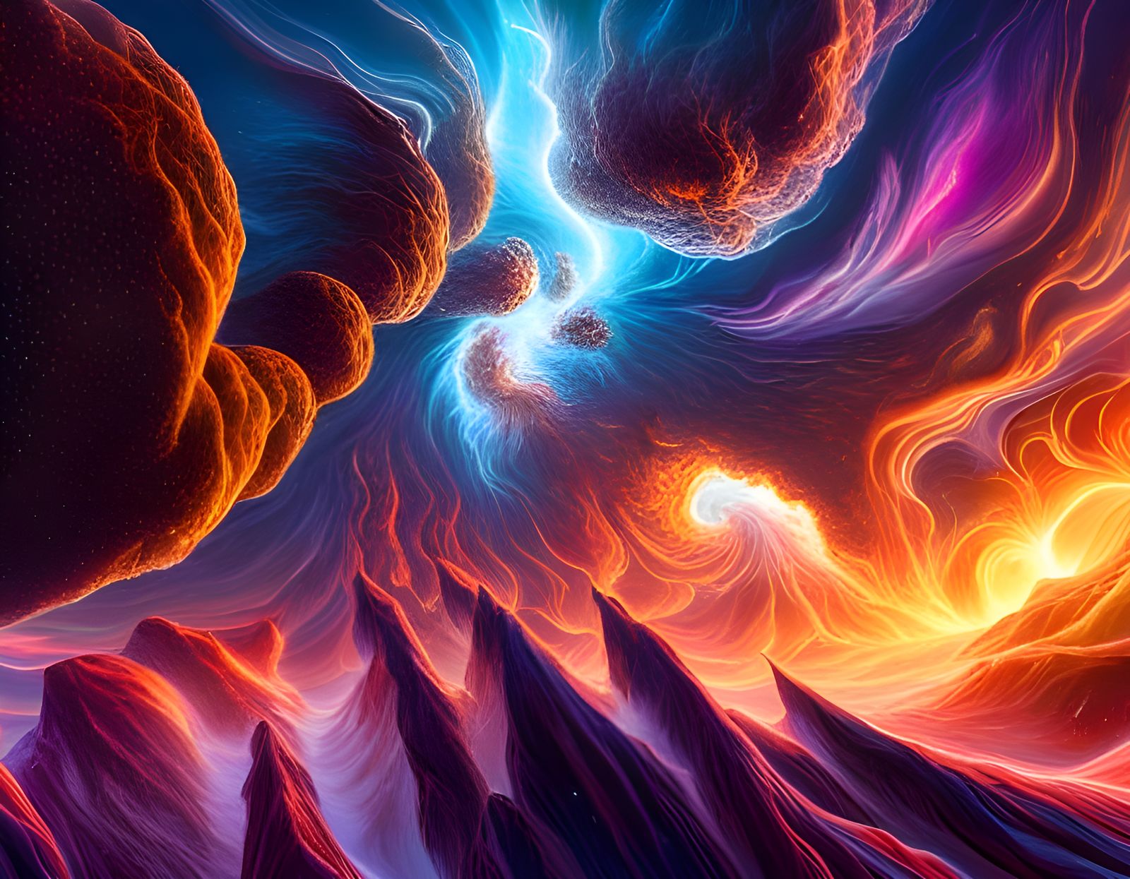 Cosmic Web of Creation: Galaxies and Nebula