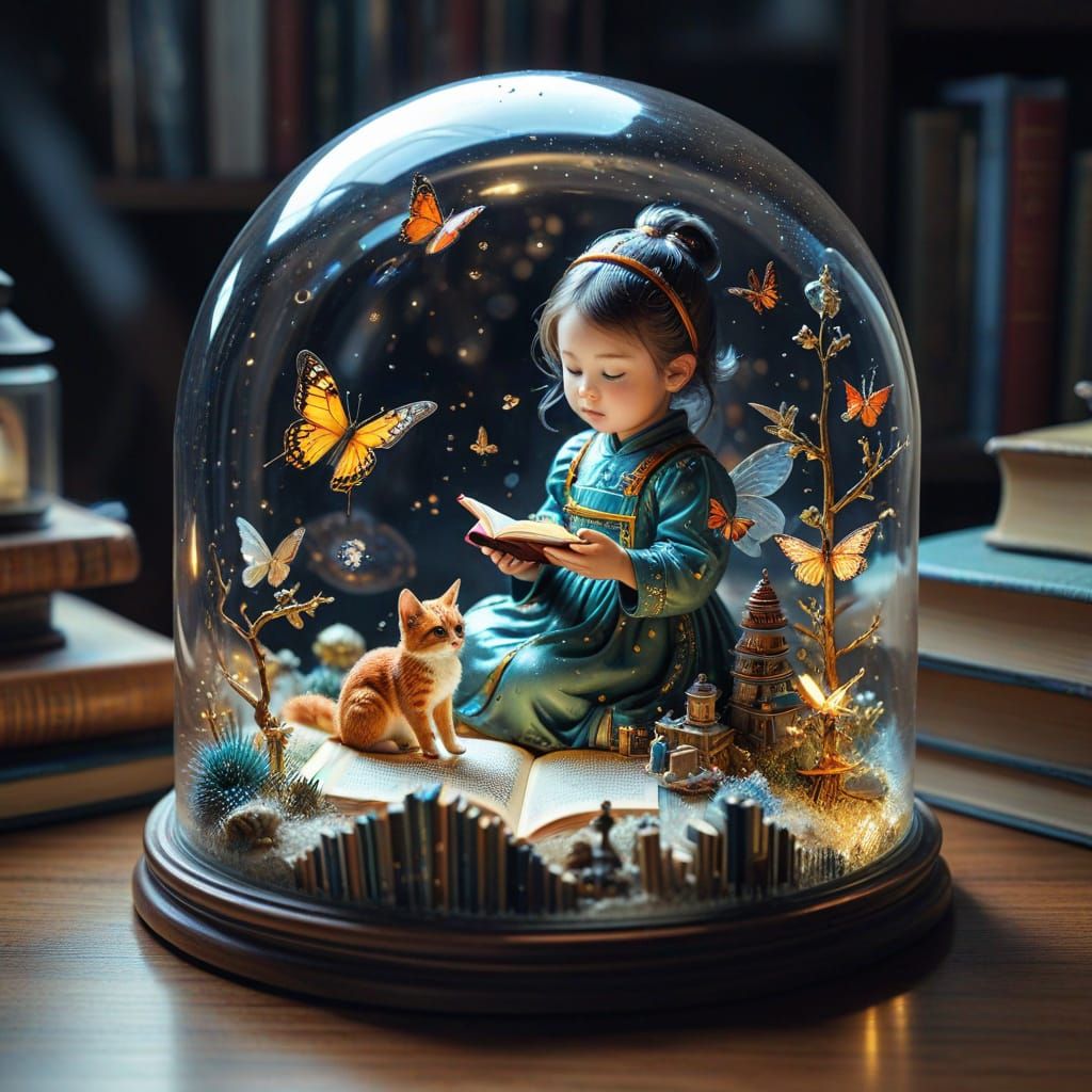 Whimsical Holiday Scene with Faeries and Fantastical Creatur...