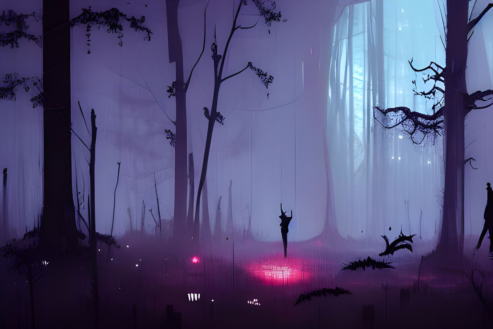 Spooky Halloween Forest Matte Painting